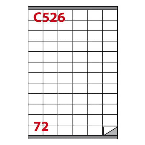 Etichette bianche con margine Copiatabu C526 laser/inkjet 72 et./foglio - conf. 100 fogli Markin 35x23,5 mm - X210C526